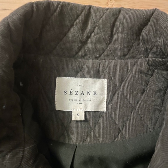 Sezane Will Jacket in S, Khaki Velvet - Picture 2 of 4